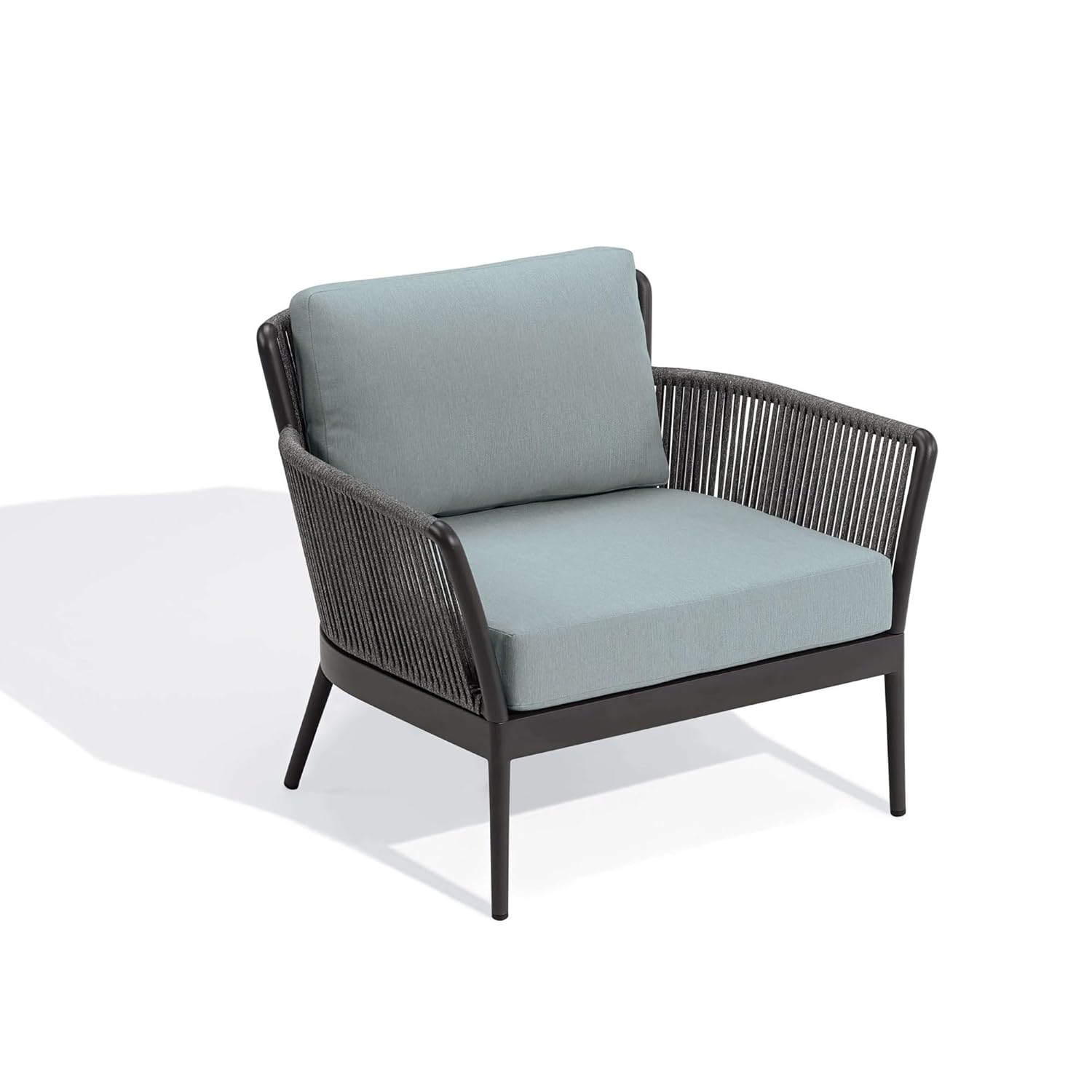 Trecla Outdoor Garden Balcony Sofa Set 2 Seater , 2 Single Seater 1 Center Table Set (Dark Grey) Braided and Rope
