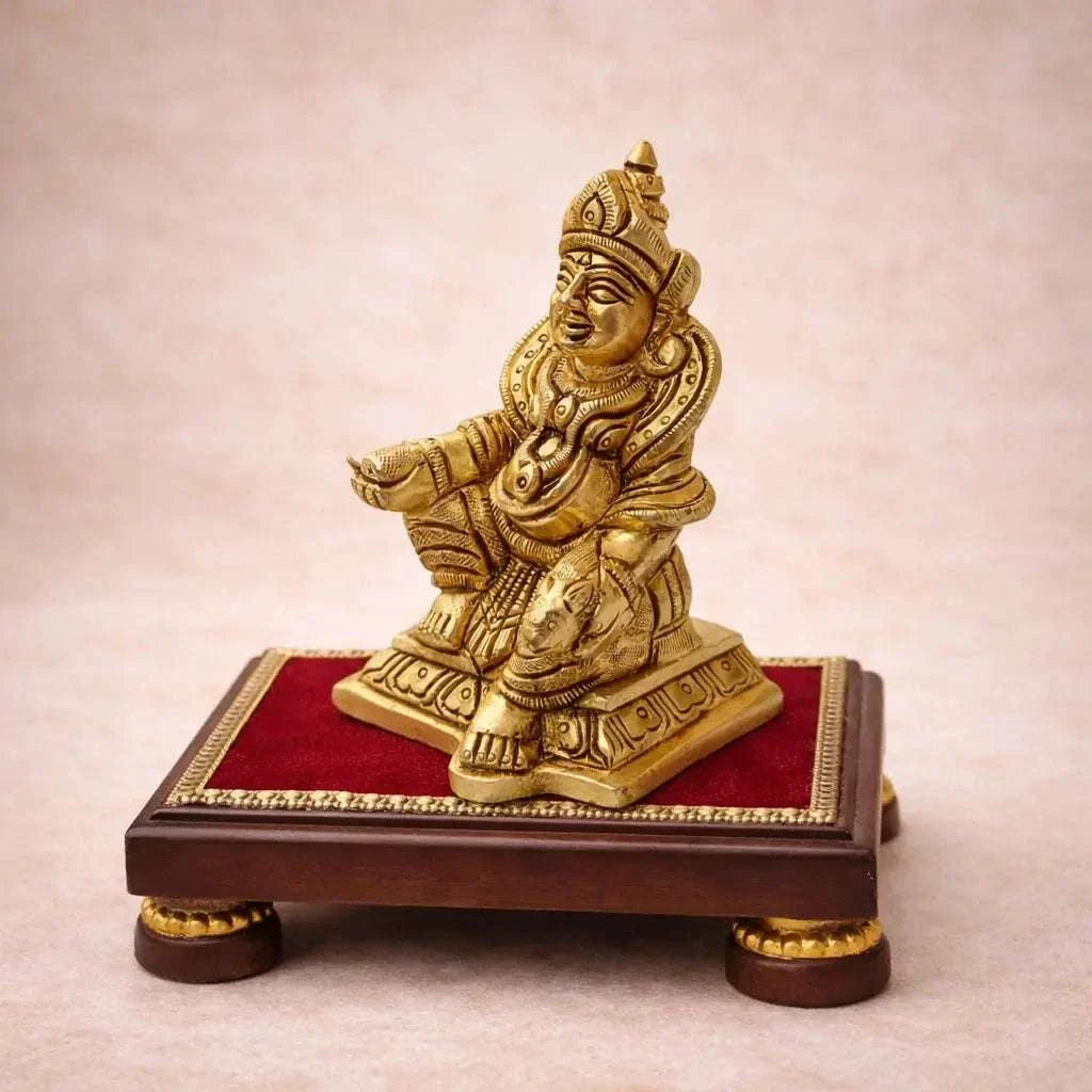 Brass Sitting Kuber Maharaj Idol (4 Inch)