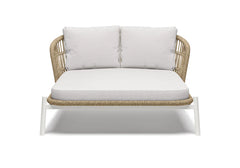 Ecer Outdoor Poolside Sunbed With Cushion Daybed Braided & Rope