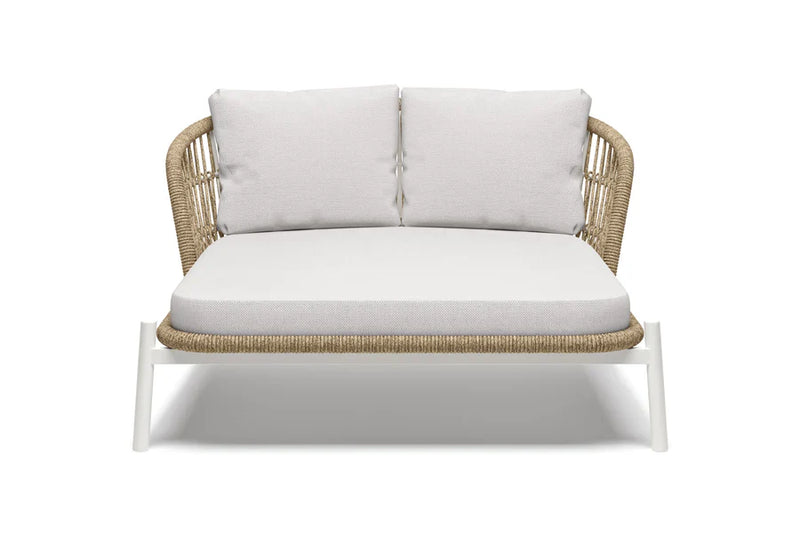 Ecer Outdoor Poolside Sunbed With Cushion Daybed Braided & Rope