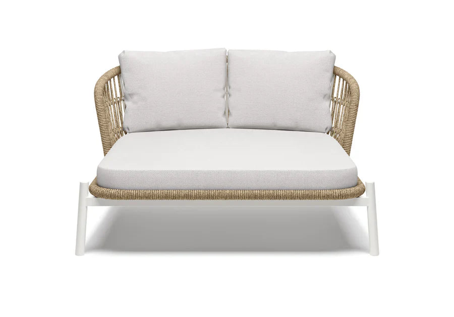 Ecer Outdoor Poolside Sunbed With Cushion Daybed Braided & Rope