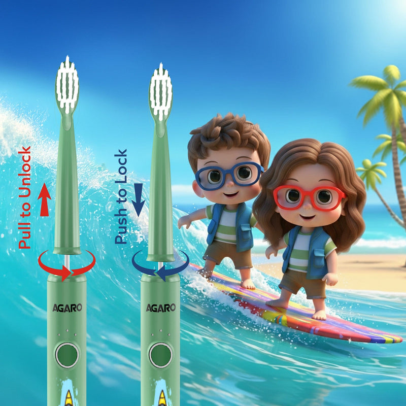 AGARO Rex Lite Kids Brush Head Refill set of 2pcs,Replacement Brush Heads