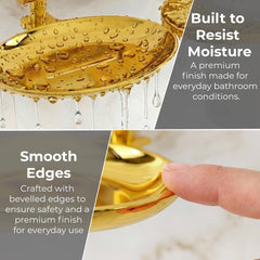 Plantex J4 Stainless Steel Soap Dish with Liquid Dispenser/Soap Stand for Bathroom Wall Mount/Shampoo Dispenser/Bathroom Accessories (PVD Gold Finish) Angel-5