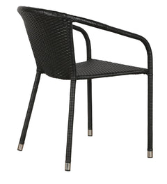 Duke Outdoor Patio Seating Set 4 Chairs and 1 Table Set (Black)