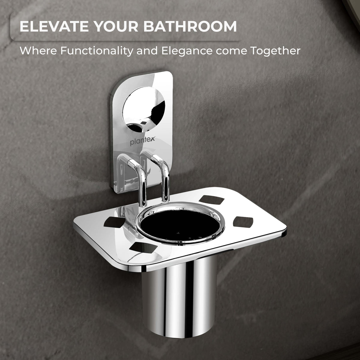 Plantex Stainless Steel Tooth Brush Holder/Tumbler Holder/Bathroom Accessories - (Dream - Chrome)-5