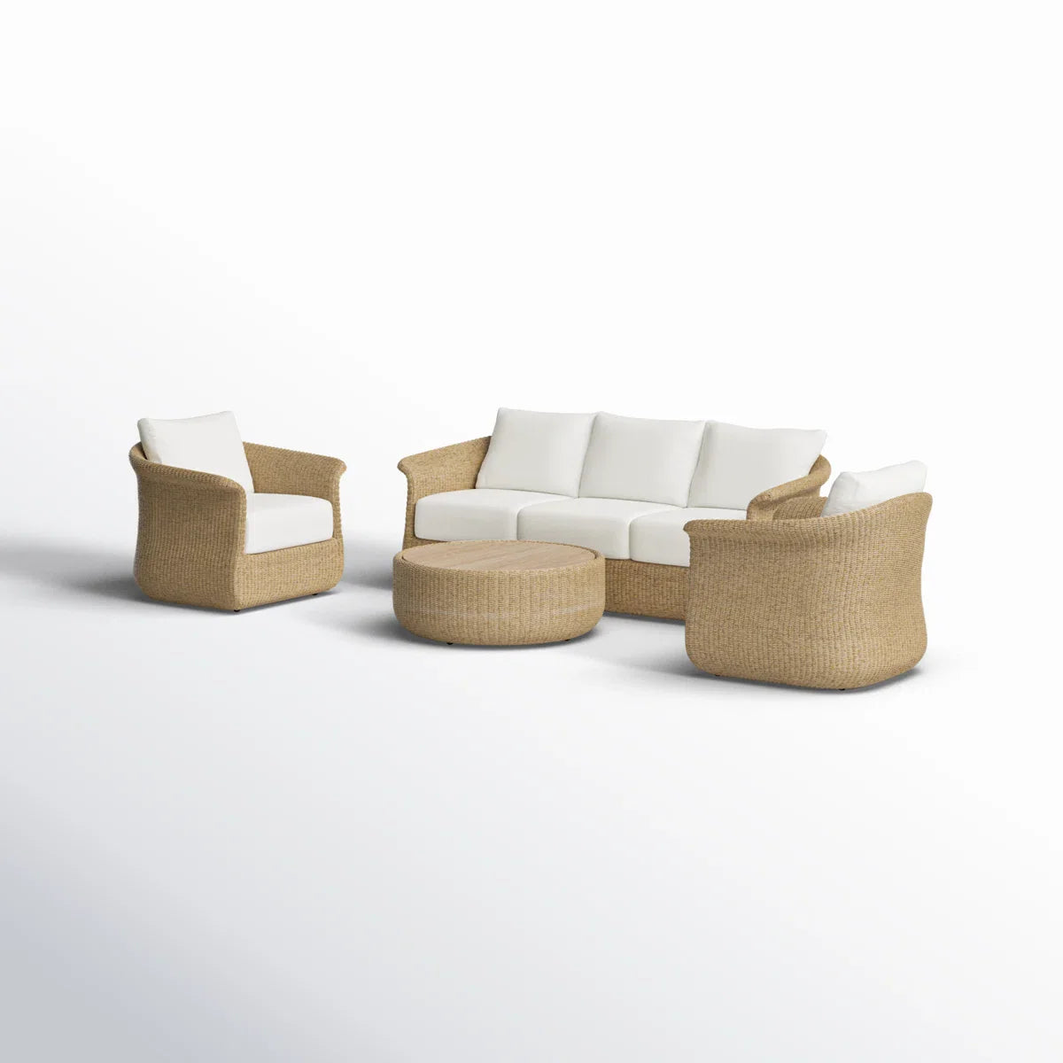 Coist Outdoor Sofa Set 3 Seater, 2 Single seater and 1 Center Table (Honey)