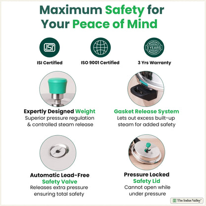 QuicKooker Tri-Steel Stainless Steel Pressure Cooker, Premium Quality, 3 Layer Heavy Bottom, 100% Safe, ISI Certified, 3 Yr Warranty, Induction & Gas, 3/5 L