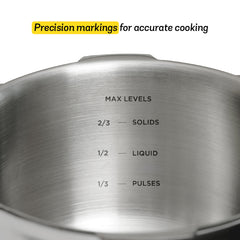 MEYER 3pcs Cookware Set (Presta 5.5L Pressure Cooker+22cm Steel Kadai+14cm Steel Milkpan)