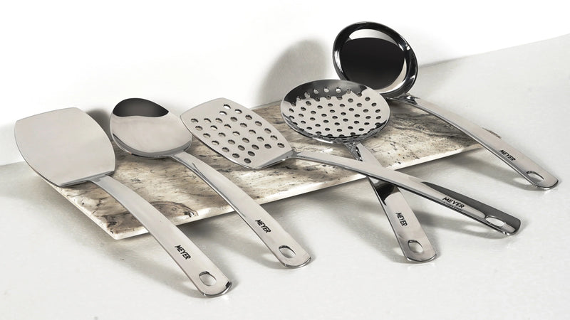 Meyer Stainless Steel Accessories 3 pcs set -  (Slotted Turner, 33cm + Serving Spoon, 32cm  + Ladle, 30cm )