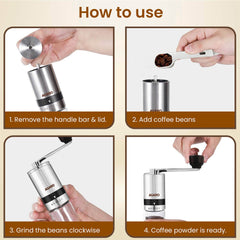 AGARO Elite Manual Coffee Grinder - Silver