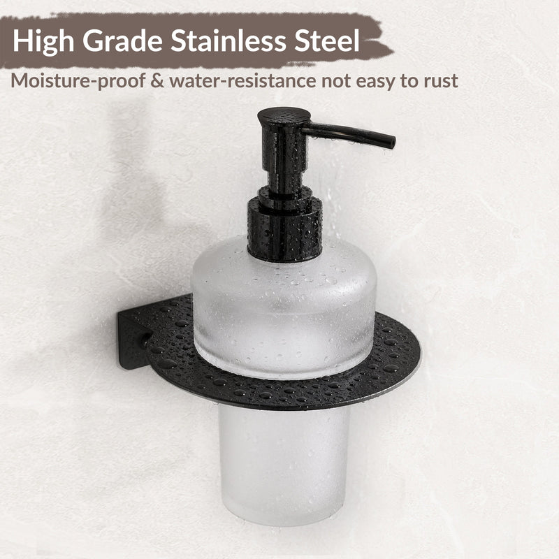Plantex Liquid Soap Dispenser for Bathroom/Stainless Steel Glass Shampoo Dispenser/Hand wash/Bathroom Accessories - Pack of 1 (Black)-5