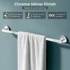 Plantex J4 Stainless Steel Towel Holder in Bathroom/Cloth Hanger for Bathroom/24 Inch Single Towel Rod/Bathroom Accessories (Chrome Finish) Angel-5