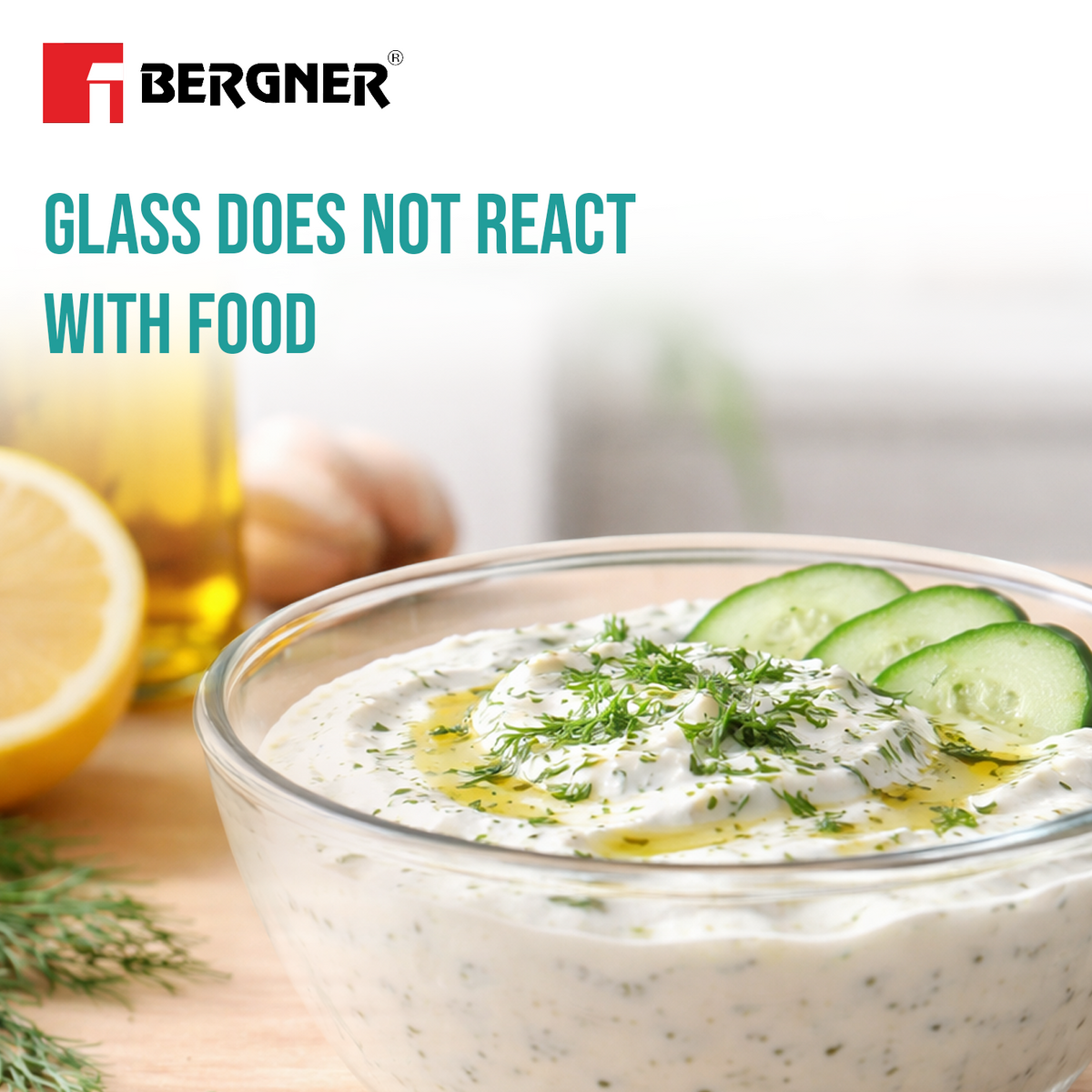 Bergner Ambiento Borosilicate Glass Salad Bowl 2.7L