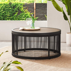 Espira Outdoor Patio Seating Set 4 Chairs and 1 Table Set (Black)