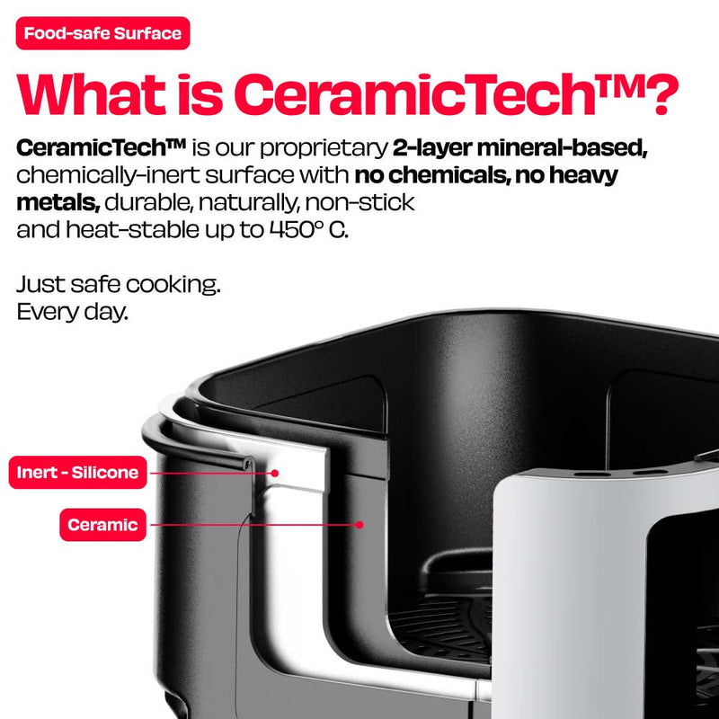 World's 1st 100% Toxin-Free ILAG® Certified CeramicTech™ Air Fryer with XL Basket | BRĪSK