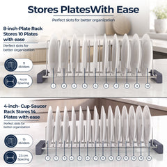 Plantex Stainless Steel Thali Stand/Plate Rack-Stand/Dish Rack/Plate Fixer for Modular Kitchen/Tandem Box Accessories- Set of 2 (Chrome)-5