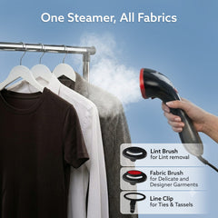 AGARO Elite Garment Steamer - 1500W Steamer for Ironing Clothes - 25g/min, 3 Steam Modes, 100ml Tank, Compact & Lightweight, Travel Friendly, For All Fabric-5
