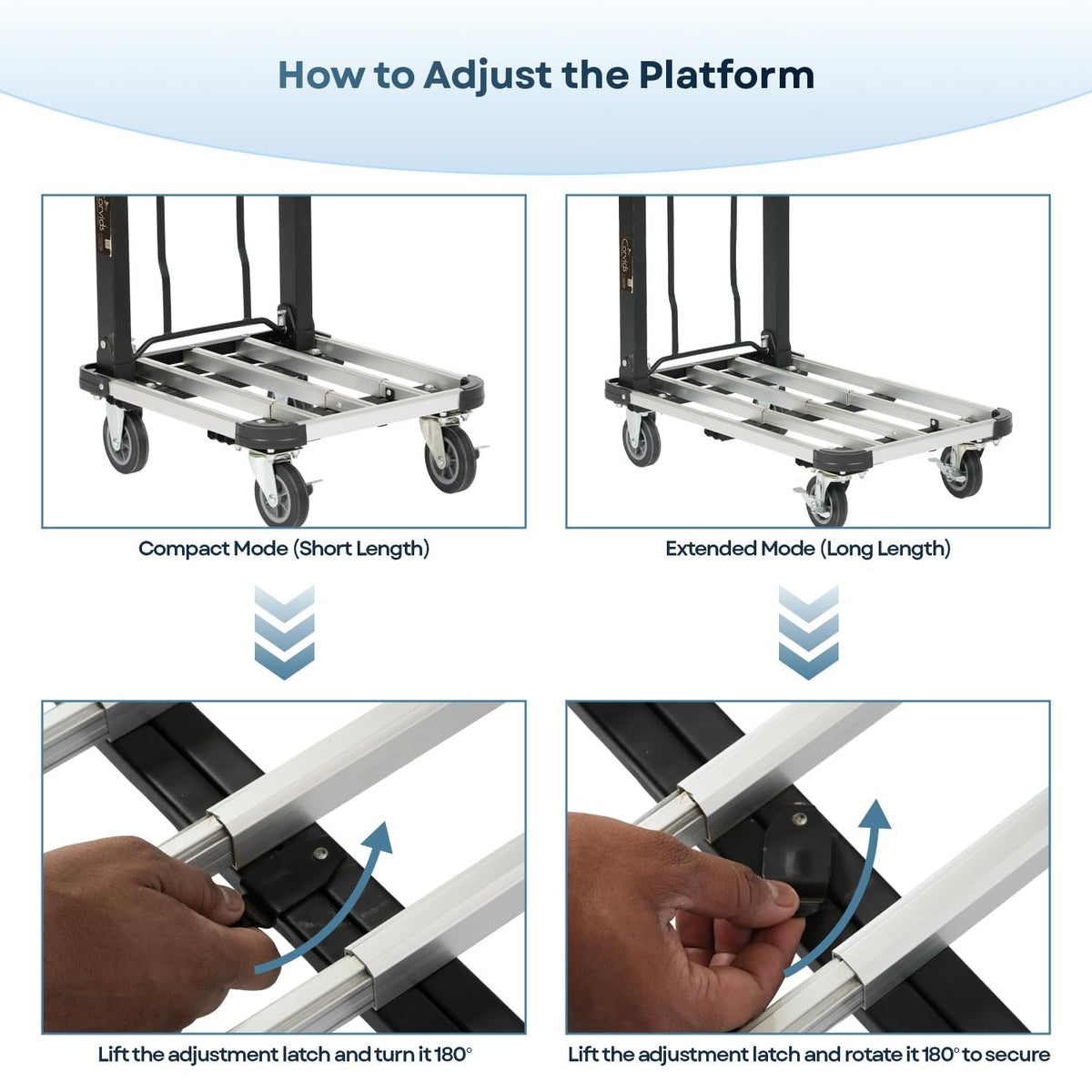 Corvids 150 Kg Portable Aluminium Extendable Hand Platform Trolley with 2-Year Warranty-5