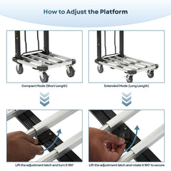 Corvids 150 Kg Portable Aluminium Extendable Hand Platform Trolley with 2-Year Warranty-5