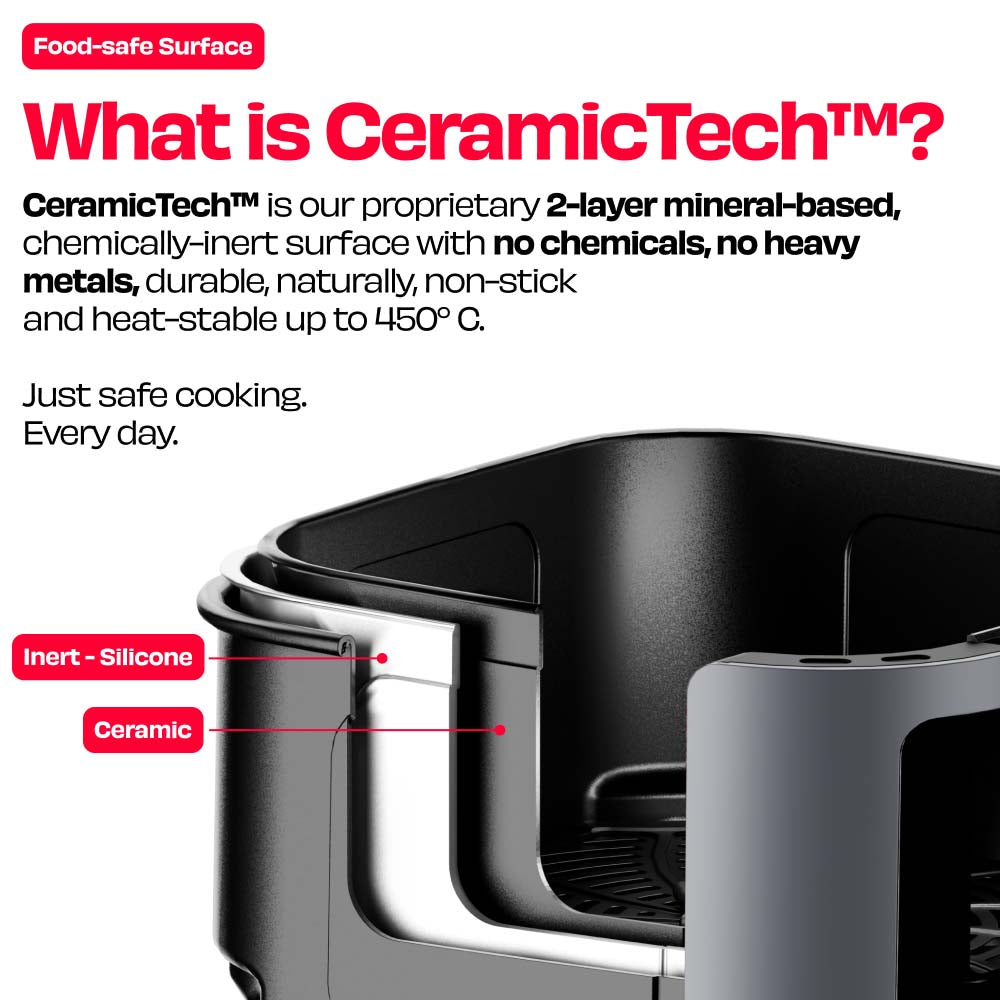 World's 1st 100% Toxin-Free ILAG® Certified CeramicTech™ Air Fryer with XL Basket | BRĪSK