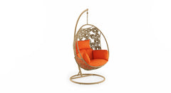 Genovese Single Seater Hanging Swing With Stand For Balcony , Garden Swing (Cream)