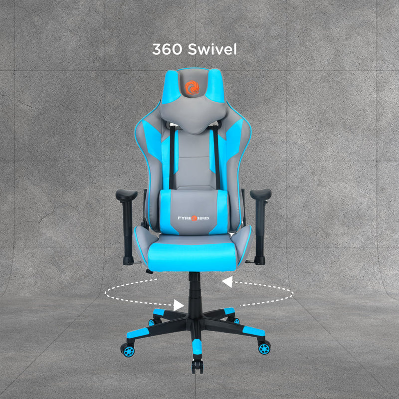 Nilkamal Fyrebird Athena Gaming Chair (Grey / Turquoise)