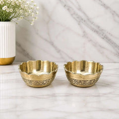 Brass Embossed Design Prasad Bowl Set (1 Inch)