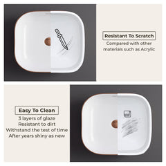 Plantex Ceramic Table Top Wash Basin/Basin for Bathroom/Washbasin/Bathroom Sink - Indo European Collection (19.7 x 15 x 5.5 Inch)-6