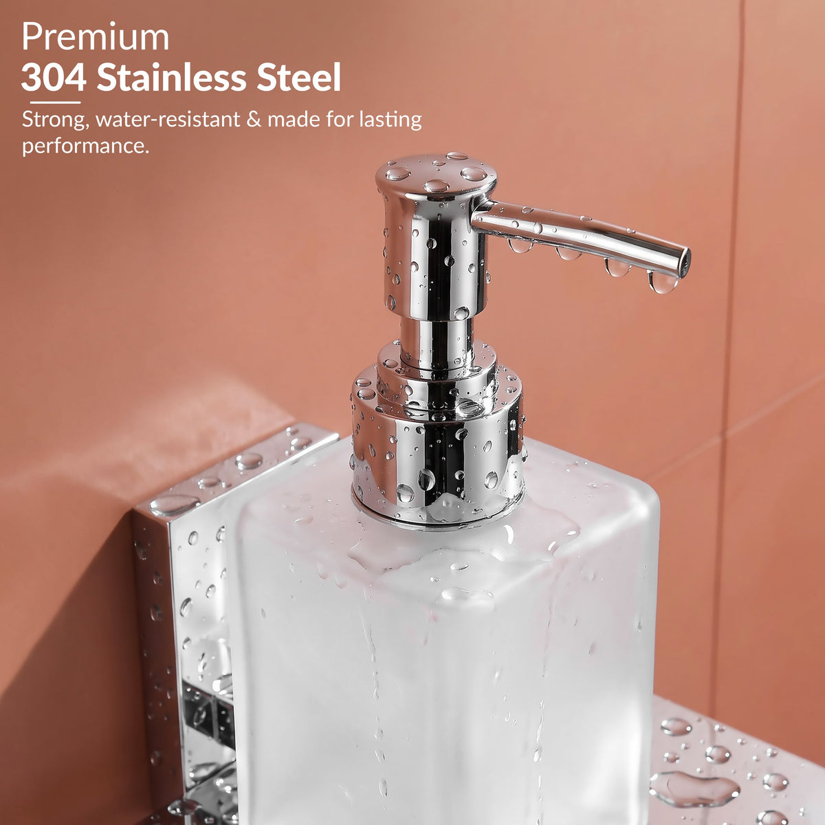 Plantex 304 Grade Stainless Steel Liquid 1 Ml Soap Dispenser/Shampoo Dispenser/Hand Wash Dispenser/Bathroom Accessories-Iris(Chrome)-4