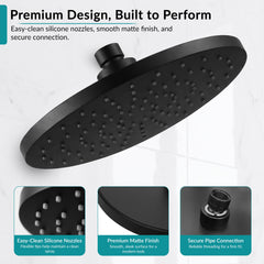 Plantex ABS Round Head Shower/10 Inch Overhead Rain Shower for Bathroom/Shower for Home/Hotel/Adjustable Shower Head for Bathroom - Pack of 1 (Black, D609)-6