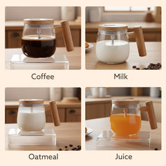 AGARO Self-Stirring Coffee Mug 400ml – Electric Automatic Mixing Cup with Lid, Borosilicate, Rechargeable Operated Blend