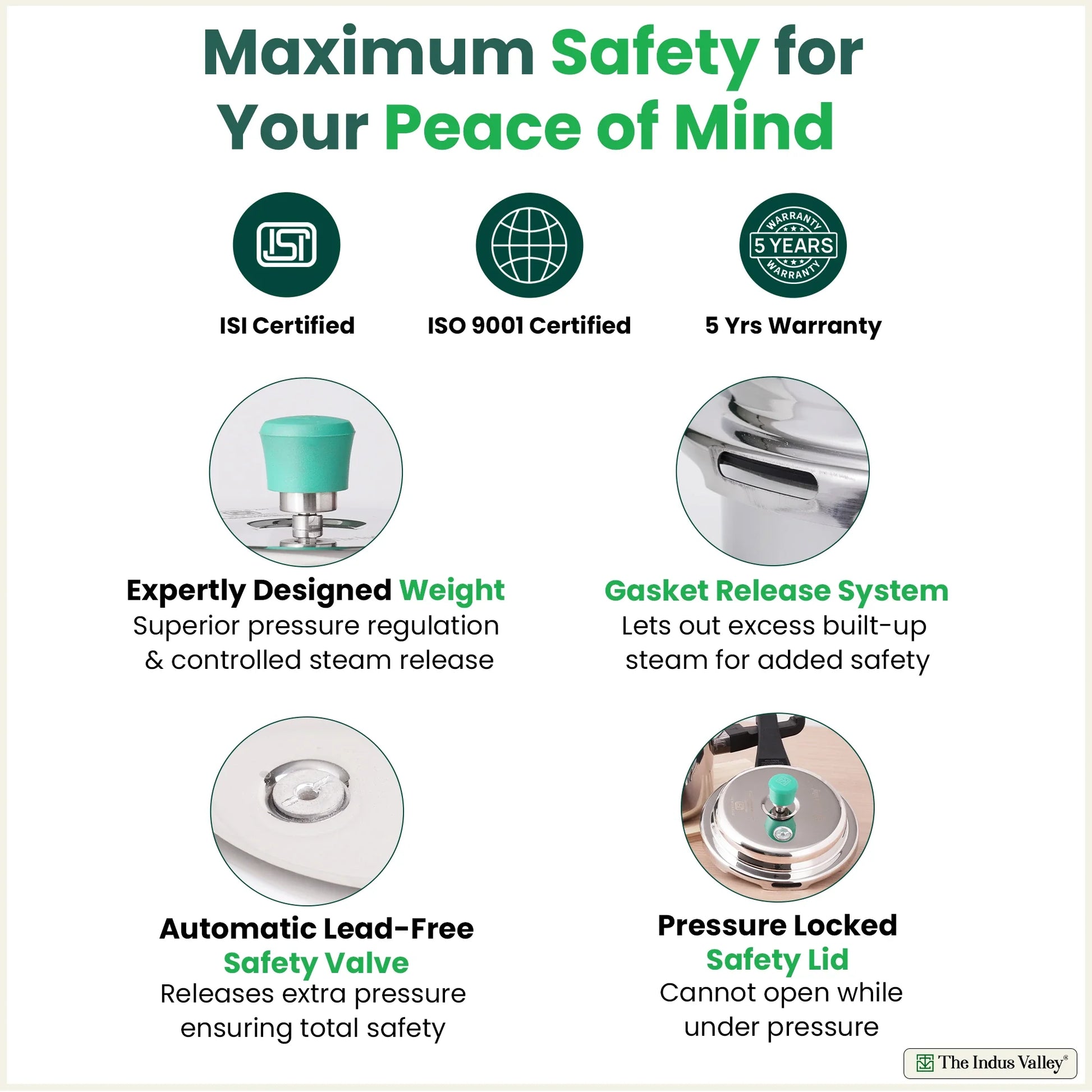 RapidCuk Tri-ply Stainless Steel Pressure Cooker, Premium Quality, 3 Layer Thick Body, Heavy Bottom, 100% Safe, ISI Certified, 5 Yr Warranty, Induction & Gas, 2/3/5L