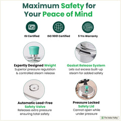 RapidCuk Tri-ply Stainless Steel Pressure Cooker, Premium Quality, 3 Layer Thick Body, Heavy Bottom, 100% Safe, ISI Certified, 5 Yr Warranty, Induction & Gas, 2/3/5L