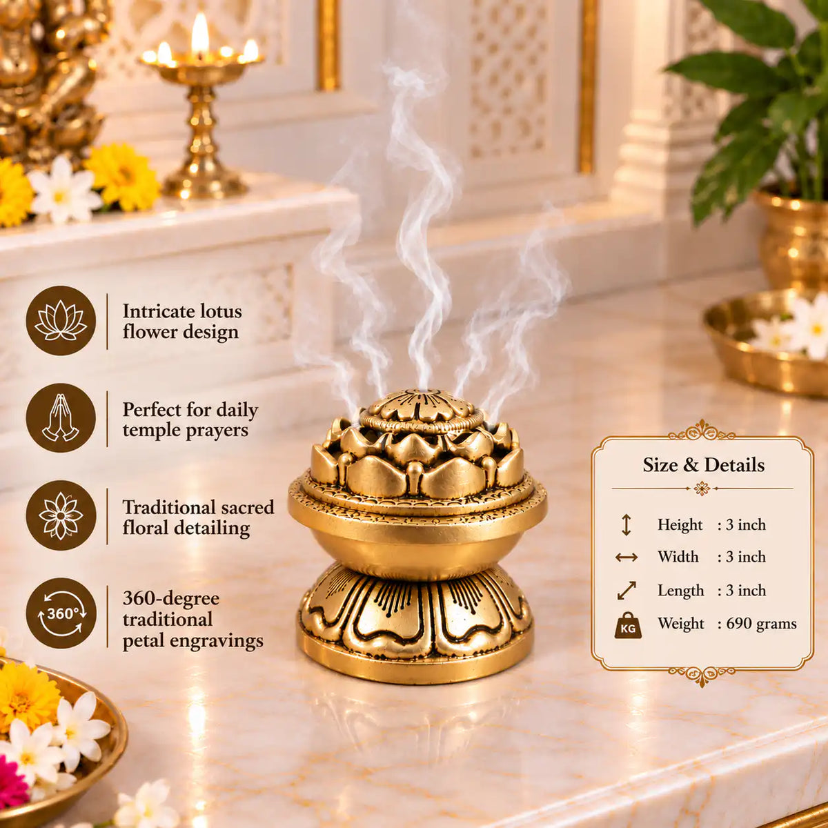 Brass Louts Dhoop Dani & Incense Holder