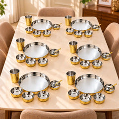 Copper/Brass Hammered Thali/Dinner Set