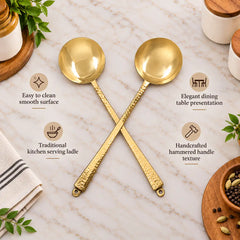 Brass Kitchen Ladles Set  (15.5 Inch)