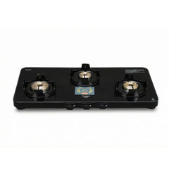 Prestige Edge PEBS 03L Manual Powder Coated with Aluminium Frame 3 Burners Gas Stove, Black, Prestige Svachh Triply Outer Lid Pressure Cooker with Unique Deep Lid for Spillage Control, 5 Litre, Silver
