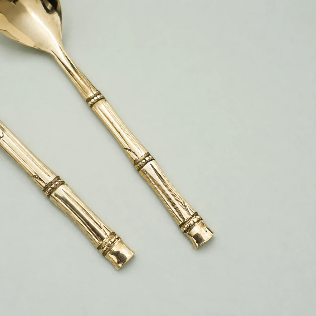 Handcrafted Brass Serving Spoon Pair