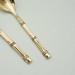 Handcrafted Brass Serving Spoon Pair