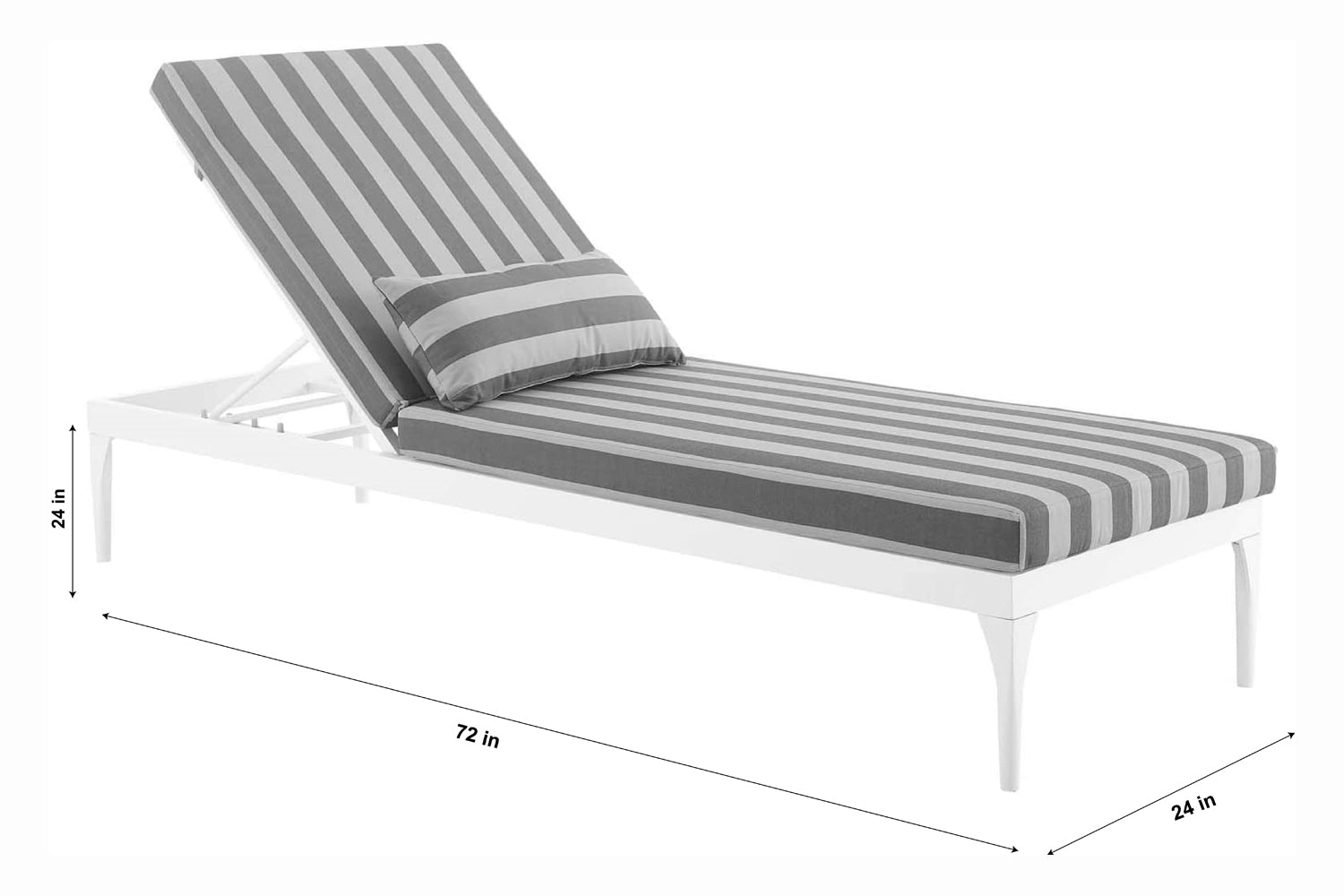 Hattie Outdoor Swimming Poolside Lounger (White + Grey ) Set of 2