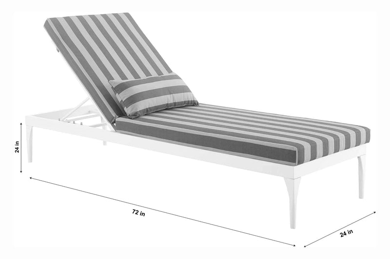 Hattie Outdoor Swimming Poolside Lounger (White + Grey ) Set of 2