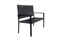 Viola Wicker 2 Seater and 1 Table Garden Bench for Outdoor Park - (Black)