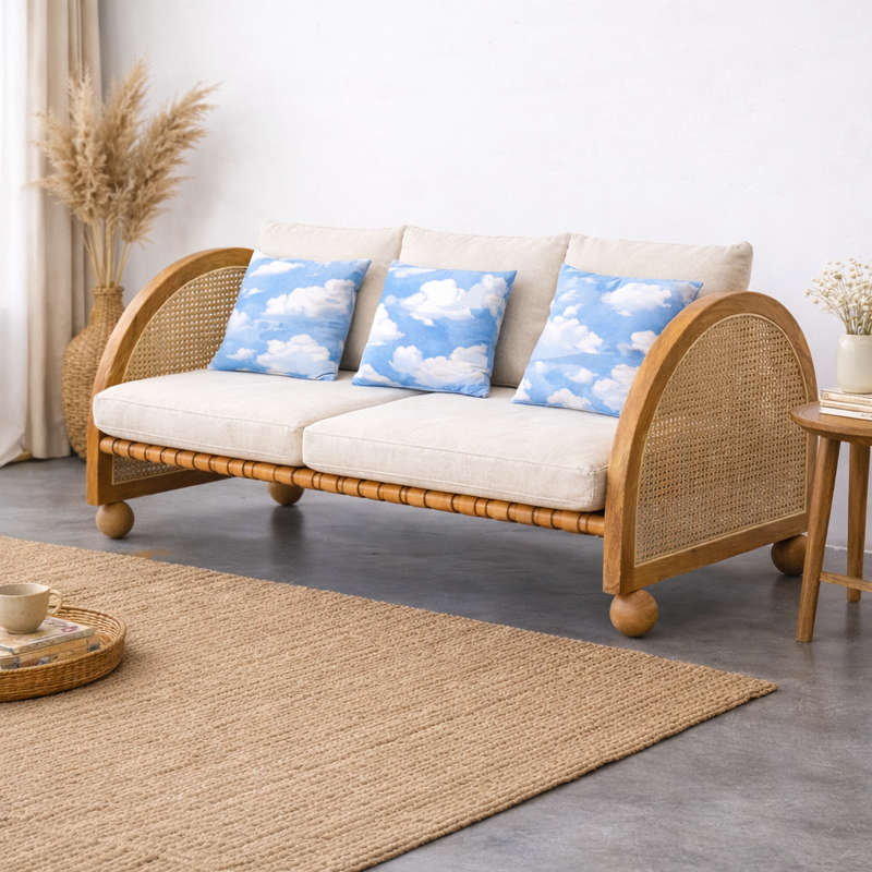 Valencia Rattan 3 Seater Curved  Sofa