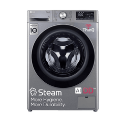 LG 10 kg 5 Star Fully Automatic Front Load Washing Machine (FHP1410Z7P.APSQEIL, Smart Diagnosis, Platinum Silver)
