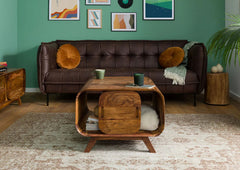 Mid-Century Sheesham Wood Storage Coffee Table