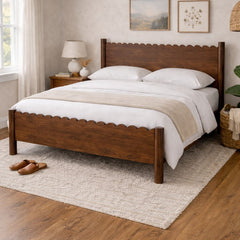 Indiana Scalloped Edge Solid Wood Elegant Bed