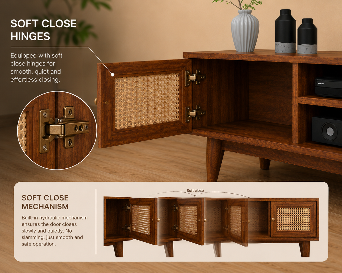 Milano Mango Wood Tv Cabinet – Teak Finish