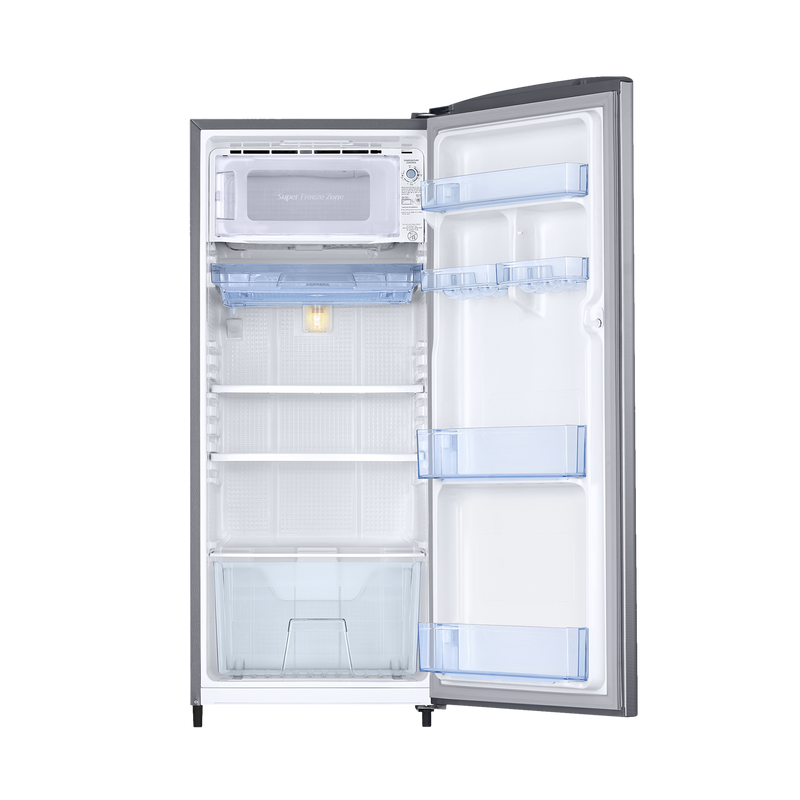 SAMSUNG Stylish Grande 183 Litres 2 Star Direct Cool Single Door Refrigerator with Stabilizer Free Operation (RR20C2412GS/NL, Grey Silver)