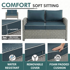 Porch Outdoor Sofa Set 2 Seater, 2 Single seater and 1 Center Table