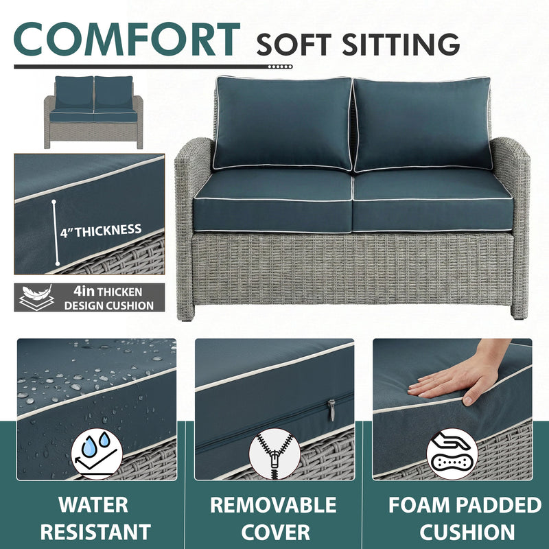Porch Outdoor Sofa Set 2 Seater, 2 Single seater and 1 Center Table